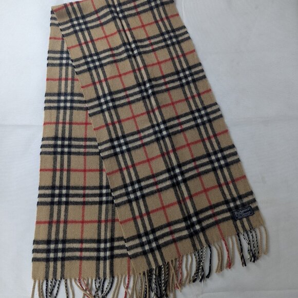 Burberry 100% Cashmere Check Scarf Beige | Unisex | Designer Luxury - Picture 3 of 7